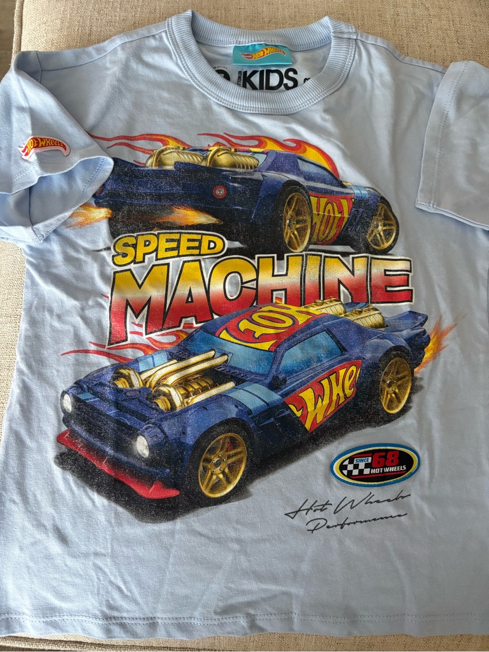 Hot Wheels Kids "Speed Machine" Blue Graphic Tee Sz 7